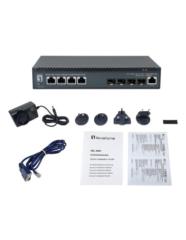Levelone Xel-0891 Zarządzany L3 10G Ethernet (100/1000/10000) Desktop Szary