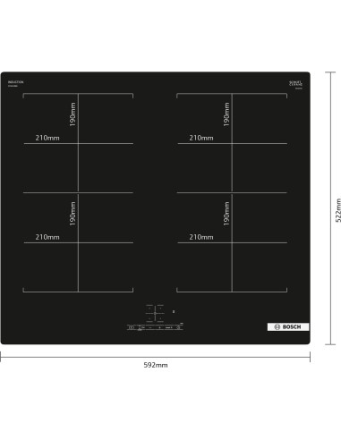 Płyta Indukcyjna Bosch Pvq611Bb6E Serie 6 60 Cm | Powerboost | Combizone | Timer | Czarny