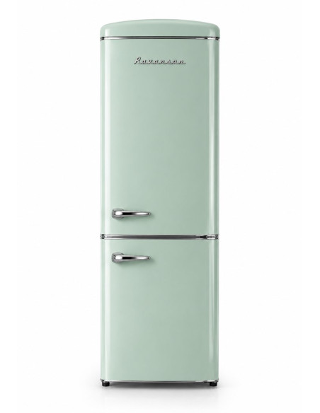Lodówka Retro Ravanson Lkk-315Rm 597Mm X 707Mm X 1943 Mm | 315L | Total No Frost | Klasa E | Miętowy