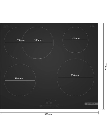 Płyta Indukcyjna Bosch Pif61Abb5E 60 Cm | Powerboost | Timer | Touchselect | Czarny Mat