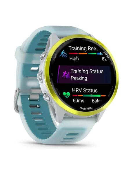 Garmin Forerunner 570 3,56 Cm (1.4") Amoled 47 Mm Cyfrowy 454 X 454 Px Ekran Dotykowy Biały, Żółty Wi-Fi Gps