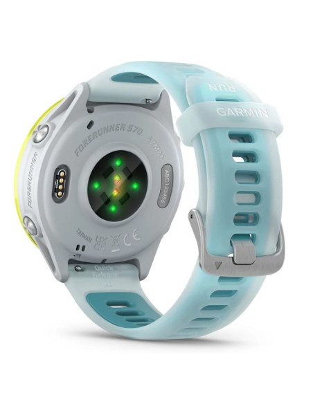 Garmin Forerunner 570 3,56 Cm (1.4") Amoled 47 Mm Cyfrowy 454 X 454 Px Ekran Dotykowy Biały, Żółty Wi-Fi Gps