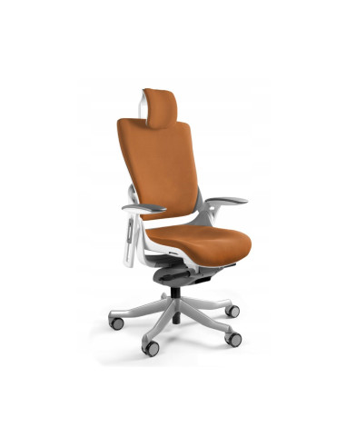 Fotel Biurowy Wau 2 Bl405 Tkanina Mandarin/Biały