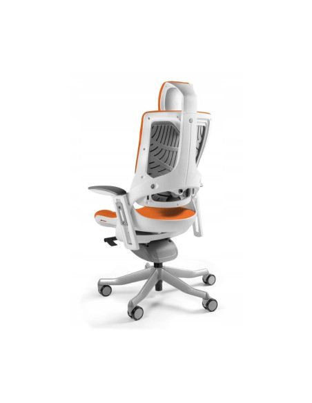 Fotel Biurowy Wau 2 Bl405 Tkanina Mandarin/Biały