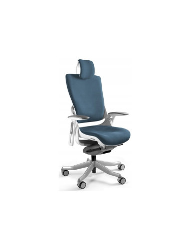 Fotel Biurowy Wau 2 Bl414 Tkanina Steelblue/Biały