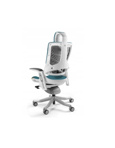 Fotel Biurowy Wau 2 Bl414 Tkanina Steelblue/Biały