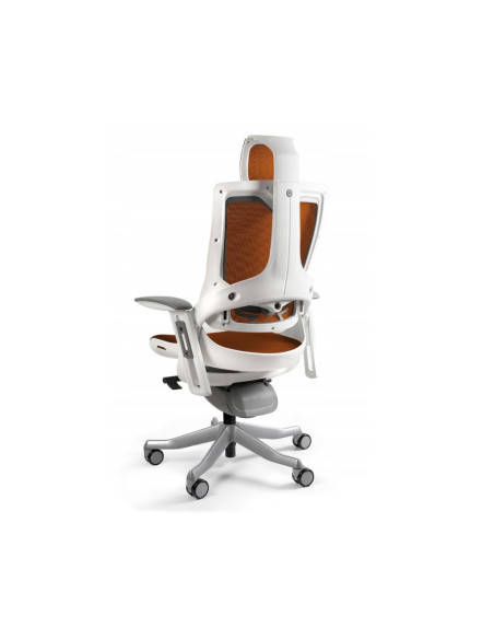 Fotel Biurowy Wau 2 Nw45 Siatka Mandarin/Biały