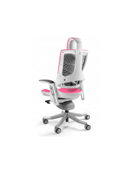 Fotel Biurowy Wau 2 Bl401 Tkanina Magenta/Biały