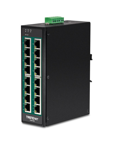 Trendnet Industrie Switch 16 Port Gbit Poe+  Din-Rail Metall