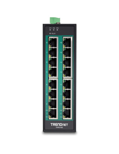 Trendnet Industrie Switch 16 Port Gbit Poe+  Din-Rail Metall