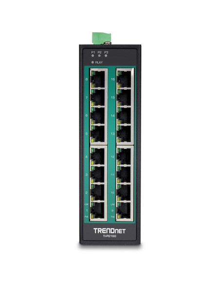 Trendnet Industrie Switch 16 Port Gbit Poe+  Din-Rail Metall