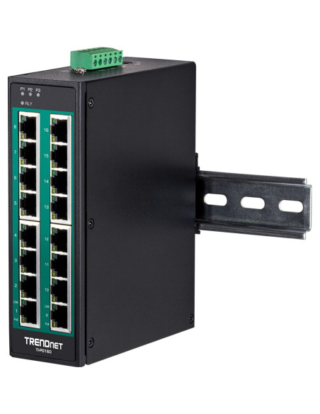 Trendnet Industrie Switch 16 Port Gbit Poe+  Din-Rail Metall