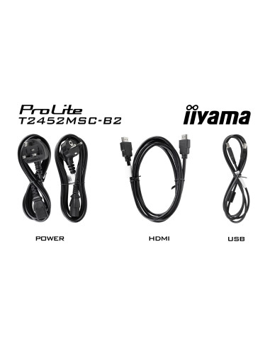 Iiyama Prolite T2452Msc-B2 Monitor Komputerowy 61 Cm (24") 1920 X 1080 Px Full Hd Ekran Dotykowy Czarny