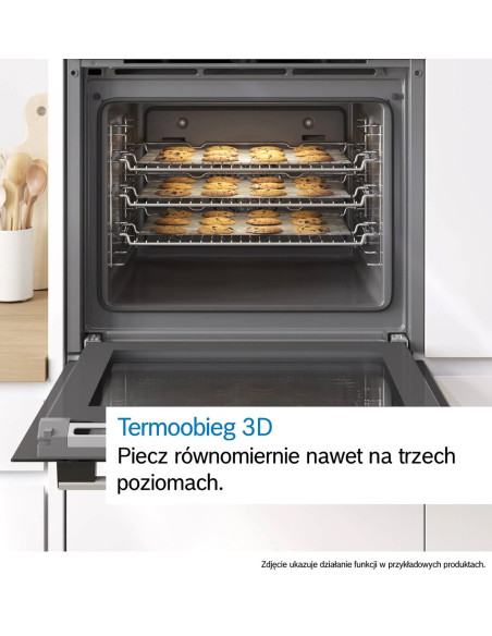 Piekarnik Elektryczny Bosch Hbg571Eb4 Serie 2 71 L | Piroliza | Airfry | Termoobieg 3D | Czarny