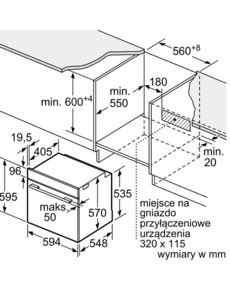 Piekarnik Elektryczny Bosch Hbg571Eb4 Serie 2 71 L | Piroliza | Airfry | Termoobieg 3D | Czarny