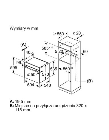Piekarnik Elektryczny Bosch Hbg571Eb4 Serie 2 71 L | Piroliza | Airfry | Termoobieg 3D | Czarny