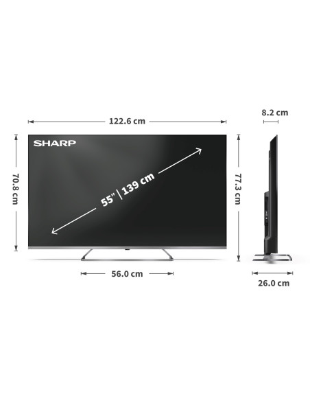 Telewizor Sharp 55Jp7265E Qled 55" 4K Ultra Hd Google Tv Dolby Digital Plus Czarny