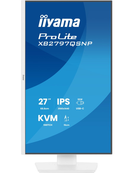 Iiyama Prolite Xb2797Qsnp-W1 Monitor Komputerowy 68,6 Cm (27") 2560 X 1440 Px Quad Hd Lcd Biały