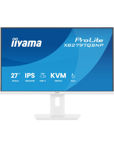 Iiyama Prolite Xb2797Qsnp-W1 Monitor Komputerowy 68,6 Cm (27") 2560 X 1440 Px Quad Hd Lcd Biały