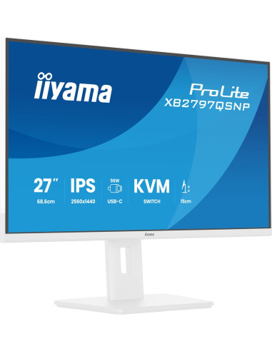 Iiyama Prolite Xb2797Qsnp-W1 Monitor Komputerowy 68,6 Cm (27") 2560 X 1440 Px Quad Hd Lcd Biały
