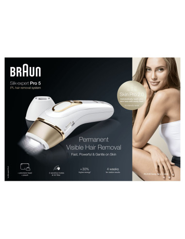 Braun Silk-Expert Pro Silk·expert Pro 5 Pl5140 Intensywne Światło Impulsowe (Ipl) Złoto, Biały
