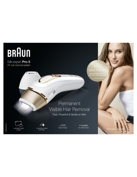 Braun Silk-Expert Pro Silk·expert Pro 5 Pl5140 Intensywne Światło Impulsowe (Ipl) Złoto, Biały