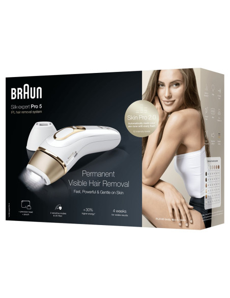 Braun Silk-Expert Pro Silk·expert Pro 5 Pl5140 Intensywne Światło Impulsowe (Ipl) Złoto, Biały