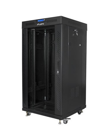 Lanberg Szafa Stojąca Rack 19" 22U 600X600 Czarna Drzwi Szklane Lcd (Flat Pack) V2