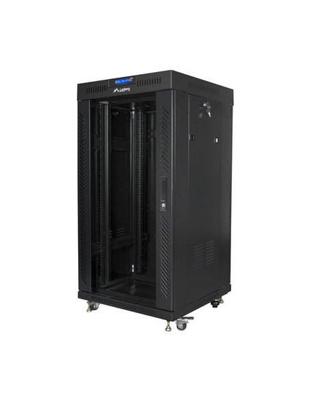 Lanberg Szafa Stojąca Rack 19" 22U 600X600 Czarna Drzwi Szklane Lcd (Flat Pack) V2