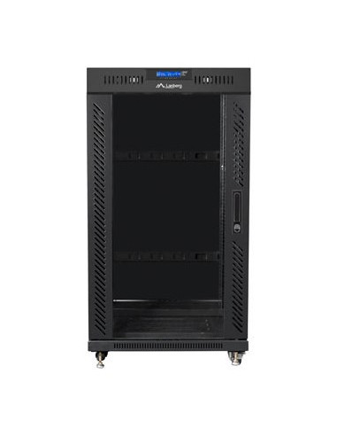 Lanberg Szafa Stojąca Rack 19" 22U 600X600 Czarna Drzwi Szklane Lcd (Flat Pack) V2