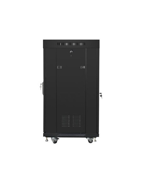 Lanberg Szafa Stojąca Rack 19" 22U 600X600 Czarna Drzwi Szklane Lcd (Flat Pack) V2