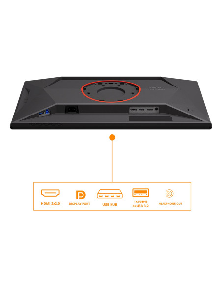 Aoc G4 25G4Kur Monitor Komputerowy 62,2 Cm (24.5") 1920 X 1080 Px Full Hd Led Czarny, Czerwony