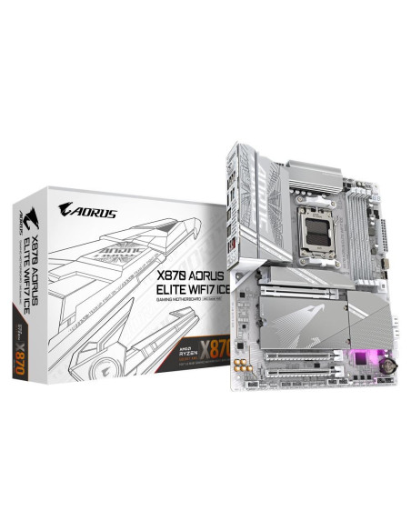 Płyta Główna Gigabyte X870 Aorus Elite Wf7 Ice  - Supports Amd Ryzen 9000 Cpus, 16+2+2 Phases Digital Vrm, Up To 8200Mhz Ddr5 (O