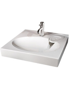 Washbasin Claro+Siphon+Hangers 60X60Cm
