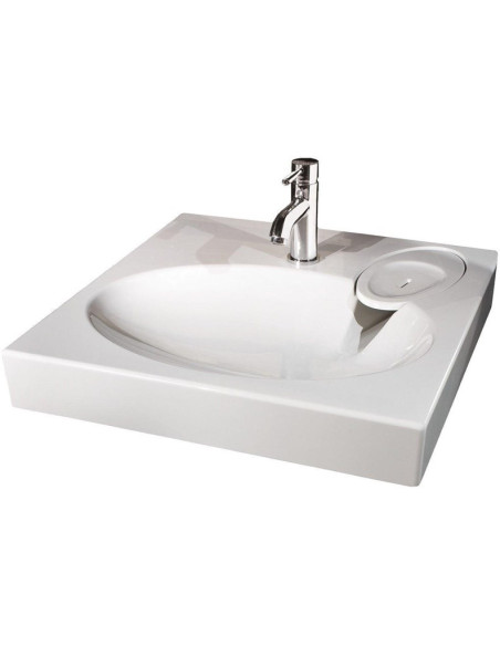 Washbasin Claro+Siphon+Hangers 60X60Cm