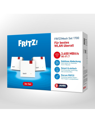 Mesh Set 20003133 Siatkowy System Wi-Fi Dual-Band (2.4 Ghz/5 Ghz) Wi-Fi 7 (802.11Be) Biały 1 Wewnętrzny