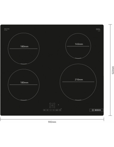 Płyta Indukcyjna Bosch Pue611Bb5E Serie 4 60 Cm | Powerboost | Touchselect | Timer | Czarny