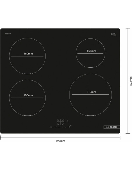 Płyta Indukcyjna Bosch Pue611Bb5E Serie 4 60 Cm | Powerboost | Touchselect | Timer | Czarny