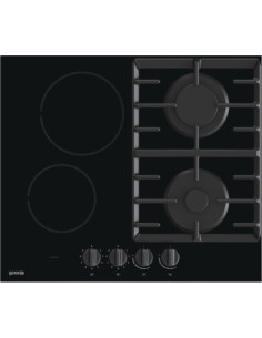 Płyta Ceramiczno-Gazowa Gorenje Gce691Bsc 60 Cm | 4 Pola Ceramiczne + 1 Palnik Gazowy | Zapłon Elektryczny | Czarny