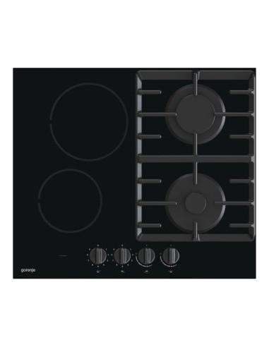 Płyta Ceramiczno-Gazowa Gorenje Gce691Bsc 60 Cm | 4 Pola Ceramiczne + 1 Palnik Gazowy | Zapłon Elektryczny | Czarny
