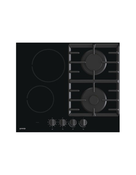 Płyta Ceramiczno-Gazowa Gorenje Gce691Bsc 60 Cm | 4 Pola Ceramiczne + 1 Palnik Gazowy | Zapłon Elektryczny | Czarny