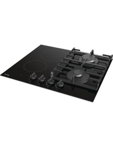Płyta Ceramiczno-Gazowa Gorenje Gce691Bsc 60 Cm | 4 Pola Ceramiczne + 1 Palnik Gazowy | Zapłon Elektryczny | Czarny