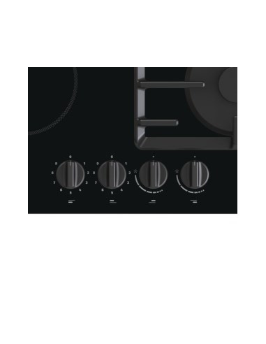 Płyta Ceramiczno-Gazowa Gorenje Gce691Bsc 60 Cm | 4 Pola Ceramiczne + 1 Palnik Gazowy | Zapłon Elektryczny | Czarny