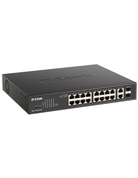 D-Link Dgs-1100-18Pv2 Przełącznik Sieciowy Zarządzany L2 Gigabit Ethernet (10/100/1000) Obsługa Poe 1U Czarny