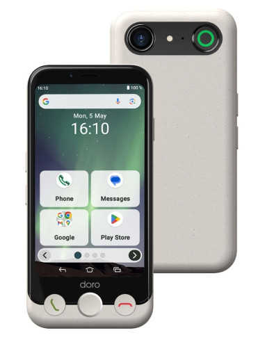 Doro Aurora A10 11,4 Cm (4.5") Dual Sim Android 14 4G Usb Type-C 4 Gb 64 Gb 3000 Mah Czarny, Biały