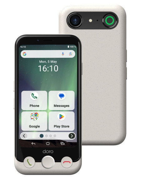 Doro Aurora A10 11,4 Cm (4.5") Dual Sim Android 14 4G Usb Type-C 4 Gb 64 Gb 3000 Mah Czarny, Biały