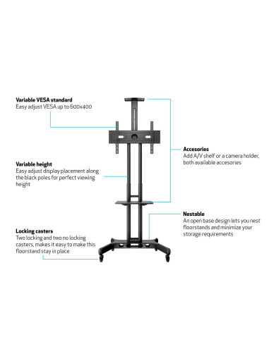 Multibrackets 2319 Uchwyt Do Telewizorów 152,4 Cm (60") Czarny