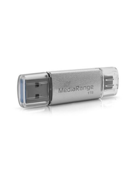 Mediarange Mr941-1 Pamięć Usb 1 Tb Usb Type-A / Usb Type-C 3.2 Gen 1 (3.1 Gen 1) Srebrny