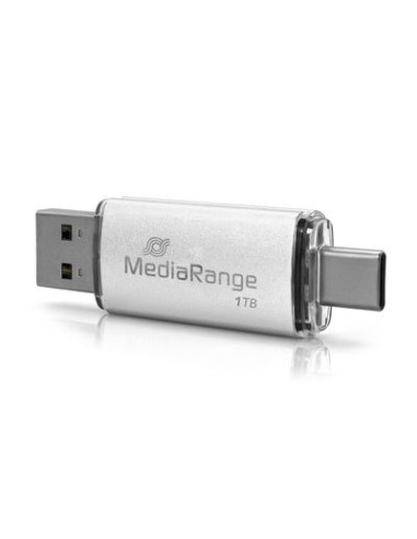 Mediarange Mr941-1 Pamięć Usb 1 Tb Usb Type-A / Usb Type-C 3.2 Gen 1 (3.1 Gen 1) Srebrny