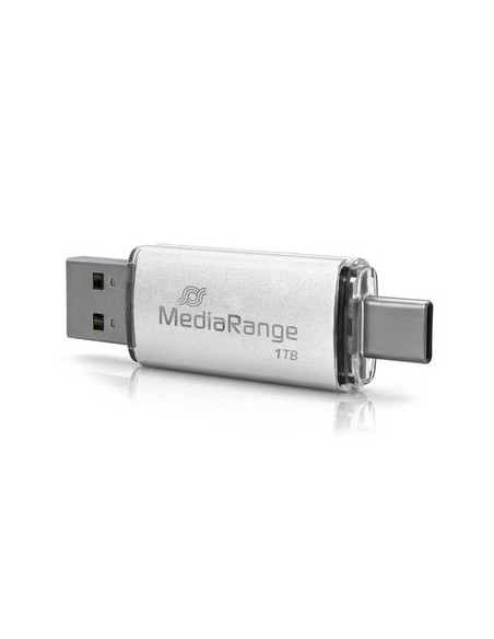 Mediarange Mr941-1 Pamięć Usb 1 Tb Usb Type-A / Usb Type-C 3.2 Gen 1 (3.1 Gen 1) Srebrny